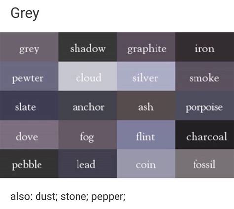 other words for grey color.